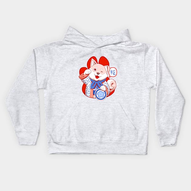 Lucky Inu Kids Hoodie by juanotron